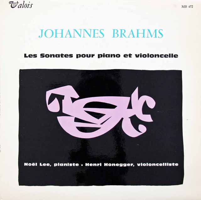 アンリ・オネゲルのブラームス/チェロソナタ第1、2番　仏VALOIS　3803　LP レコード