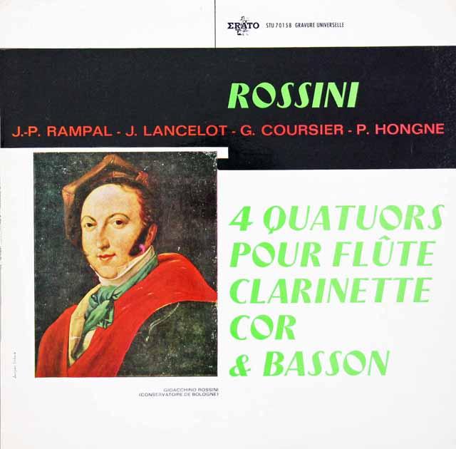 ランパル&ランスロらのロッシーニ/管楽四重奏曲集　仏ERATO　3134　LP レコード