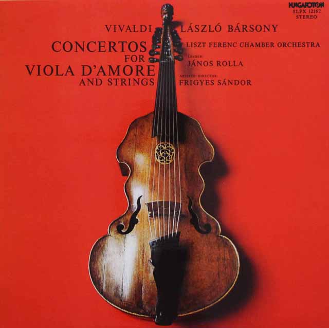 バールショニのヴィヴァルディ/ヴィオラ・ダモーレ協奏曲集　ハンガリーHUNGAROTON　3135　LP レコード
