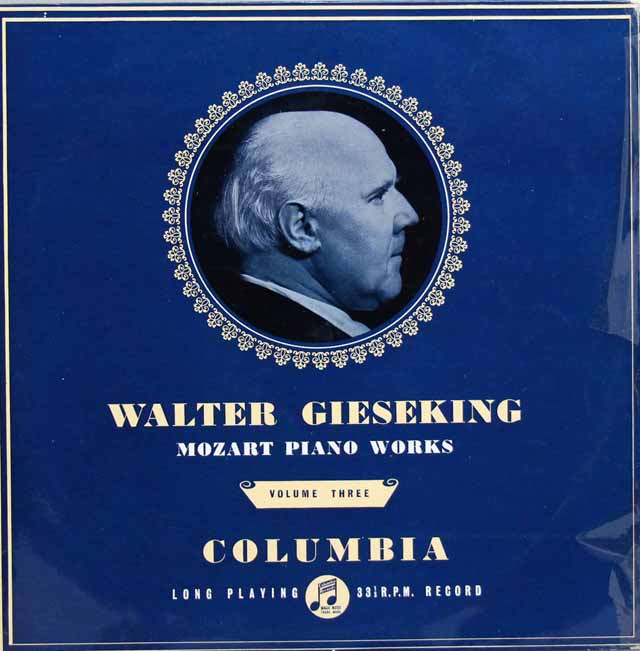 【オリジナル盤】ギーゼキングのモーツァルト/ピアノ作品集 Vol.3 （ソナタ第8番ほか)　英Columbia　3135　LP レコード