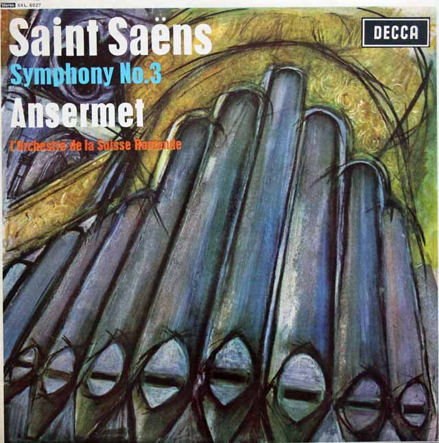 アンセルメのサン＝サーンス/交響曲第3番　英DECCA　3136　LP レコード