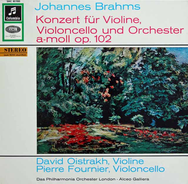 オイストラフ&フルニエのブラームス/ヴァイオリンとチェロのための二重協奏曲　独Columbia　3136　LP レコード