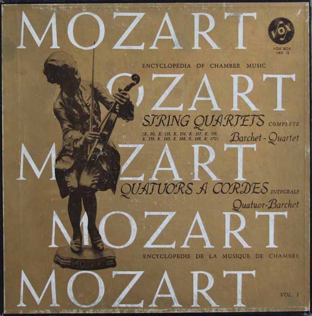 バルヒェット四重奏団のモーツァルト/弦楽四重奏曲全集（全23曲）　仏VOX　3136　LP レコード