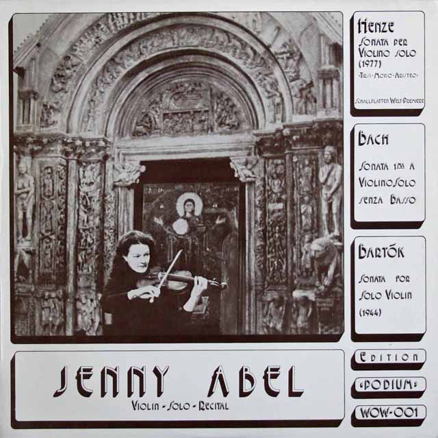 アベルのバッハ、ヘンツェ、バルトーク/無伴奏ヴァイオリンソナタ集　独PODIUM　3502　LP レコード