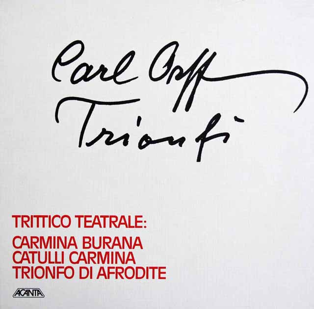 ライトナー&ケルン響のオルフ/「勝利」三部作　独Acanta　3138　LP レコード