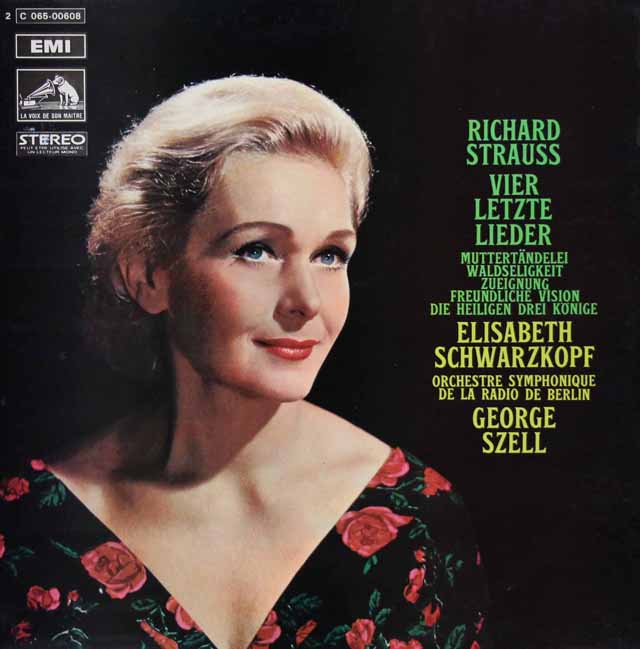 シュヴァルツコップ、セルのR.シュトラウス/4つの最後の歌ほか　仏EMI　3139　LP レコード