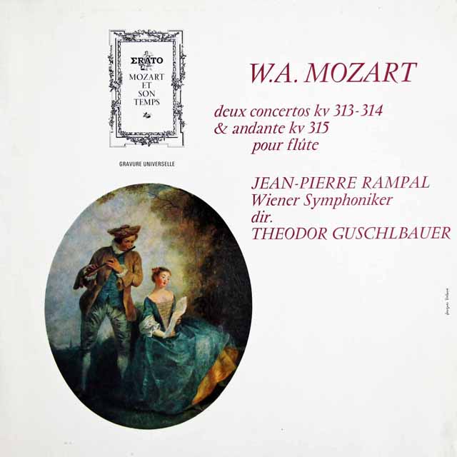 ランパル、グシュルバウアーのモーツァルト/フルート協奏曲第1、2番　仏ERATO　3503　LP レコード