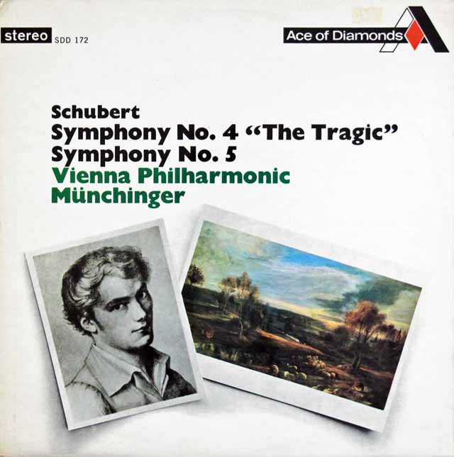 ミュンヒンガーのシューベルト/交響曲第4番「悲劇的」、第5番　英Ace of Diamonds (DECCA)　3139　LP レコード