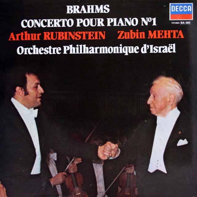 ルービンシュタイン、メータのブラームス/ピアノ協奏曲第1番　仏DECCA　3503　LP レコード
