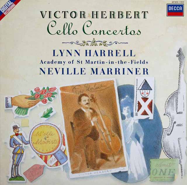ハレル、マリナーのハーバート/チェロ協奏曲第1、2番ほか　蘭DECCA　3504　LP レコード