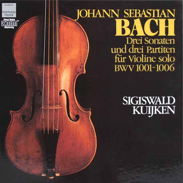 クイケンのバッハ/無伴奏ヴァイオリンのためのソナタとパルティータ全曲　独HM　3504　LP レコード