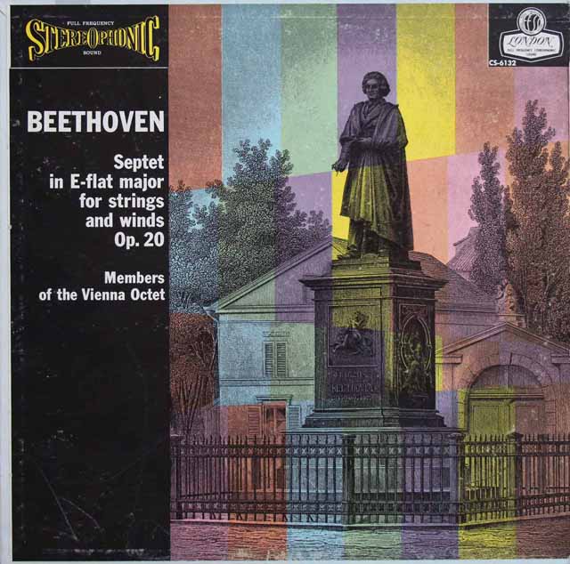 【ブルー・バック・ジャケット】ウィーン・オクテット（八重奏団）のベートーヴェン/七重奏曲　英LONDON　3141　LP レコード
