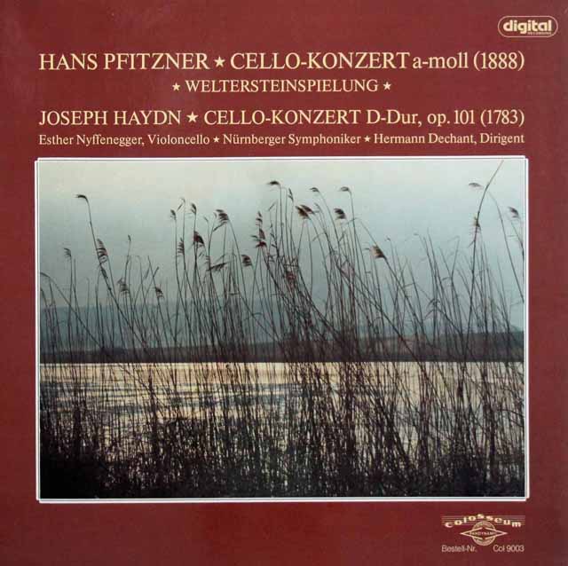 ニッフェネッガーのプフィッツナー、ハイドン/チェロ協奏曲集　独colosseum　3505　LP レコード