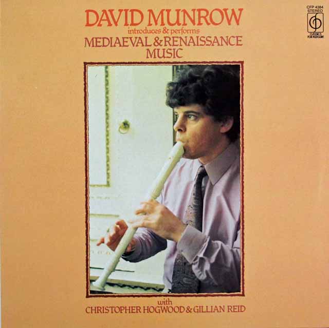 マンロウ & ホグウッドらの「中世、ルネッサンスの音楽」　英CFO　3141　LP レコード