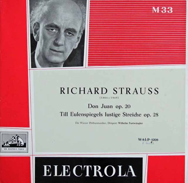 【独最初期盤】　フルトヴェングラーのR.シュトラウス/「ドン・ファン」ほか　英EMI　3505　LP レコード