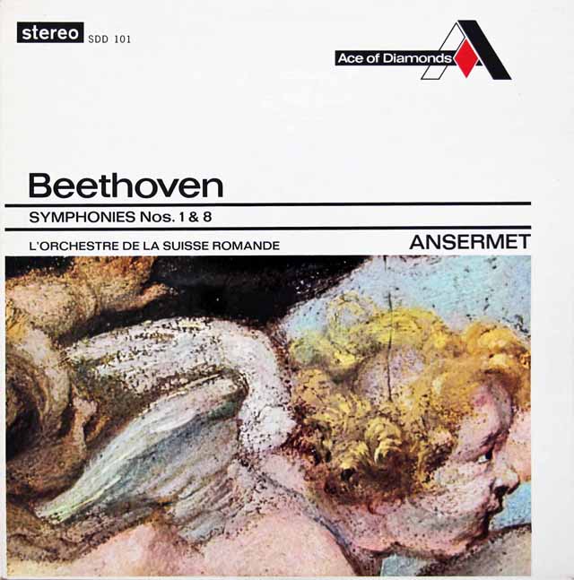 アンセルメのベートーヴェン/交響曲第1&8番　英DECCA（Ace of Diamonds）　3142　LP レコード