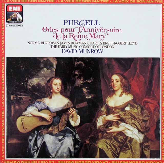マンロウ、ホグウッドらのパーセル/「メアリー女王の誕生日のための領歌」　仏EMI　3709　LP レコード