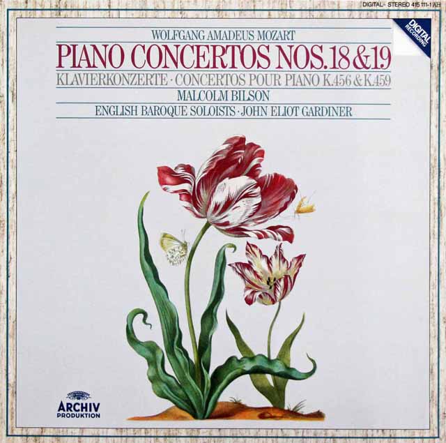 ビルソン、ガーディナーのモーツァルト/ピアノ協奏曲第18、19番　独ARCHIV　3143　LP レコード