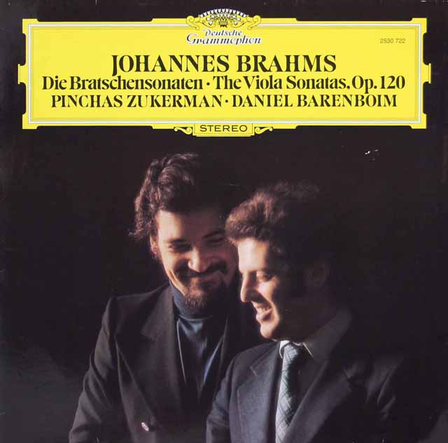 ズッカーマン、バレンボイムのブラームス/ヴィオラ・ソナタ第1、2番　独DGG　3709　LP レコード