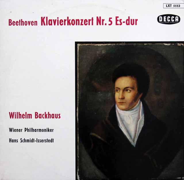 バックハウス、イッセルシュテットのベートーヴェン/ピアノ協奏曲第5番「皇帝」　独DECCA　3143　LP レコード