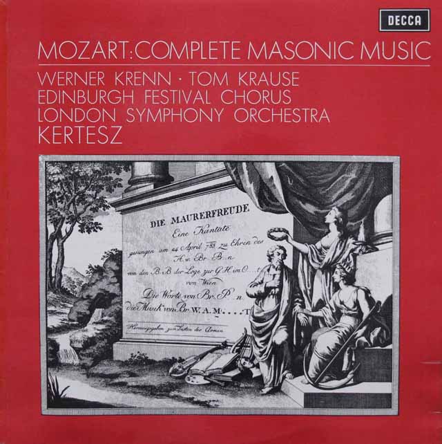 【オリジナル盤】ケルテスのモーツァルト/フリーメーソンのための音楽集 　英DECCA　3143　LP レコード