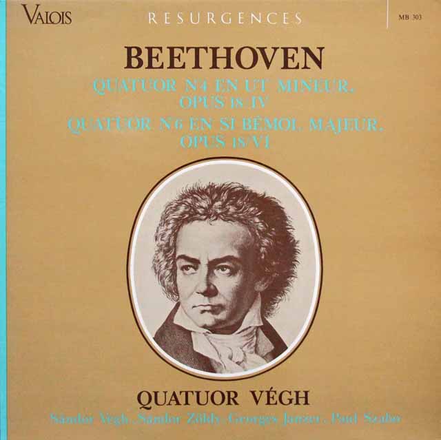 ヴェーグ四重奏団のベートーヴェン/弦楽四重奏曲第4&6番　仏valois　3144　LP レコード