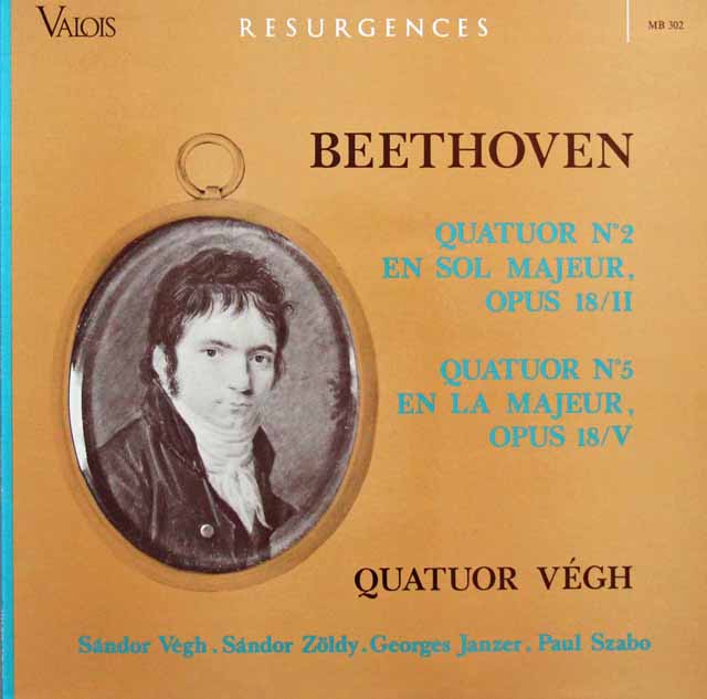 ヴェーグ四重奏団のベートーヴェン/弦楽四重奏曲第2&5番　仏valois　3144　LP レコード
