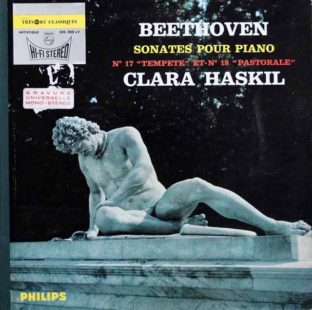 ハスキルのベートーヴェン/ピアノソナタ第17番「テンペスト」&第18番　仏PHILIPS　3144　LP レコード