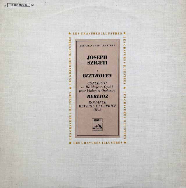 シゲティ、ワルターのベートーヴェン/ヴァイオリン協奏曲ほか　仏EMI（VSM）　3144　LP レコード