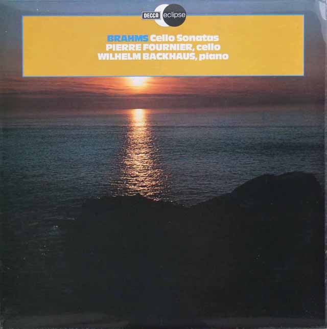 フルニエ&バックハウスのブラームス/チェロソナタ第1&2番　英DECCA　3145　LP レコード