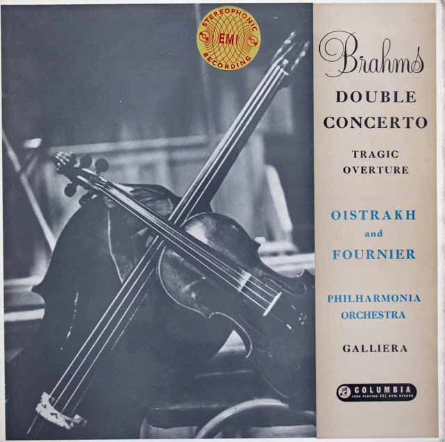 オイストラフ&フルニエのブラームス/ヴァイオリンとチェロのための二重協奏曲　英Columbia　3145　LP レコード