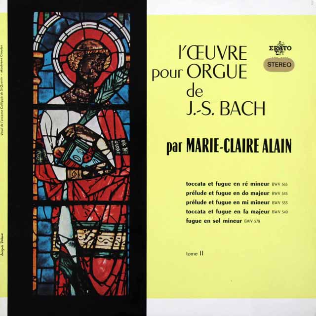 マリー=クレール・アランのバッハ/オルガン作品集　仏ERATO　3146　LP レコード