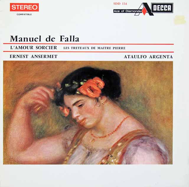 アンセルメ、アルヘンタのファリャ/「恋は魔術師」、「ペドロ親方の人形芝居」　仏Ace of Diamonds（DECCA）　3504　LP レコード