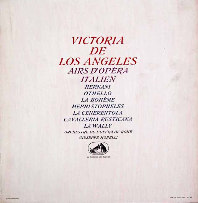 アンヘレスのイタリア・オペラ・アリア集　仏EMI（VSM）　3504　LP レコード