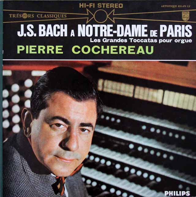 コシュローのノートルダムでのバッハ（オルガン作品集）　仏PHILIPS　3505　LP レコード