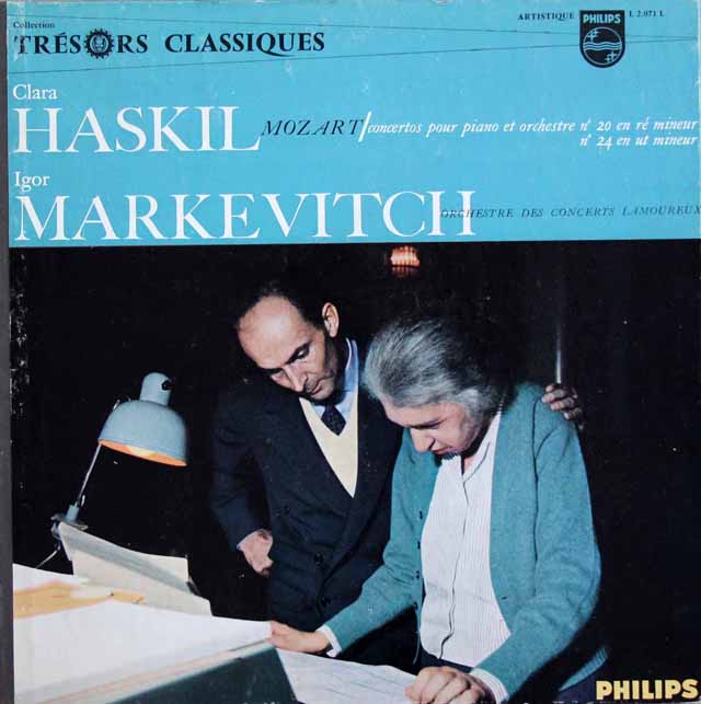 ハスキル、マルケヴィチのモーツァルト/ピアノ協奏曲第20、24番　仏PHILIPS　3146　LP レコード