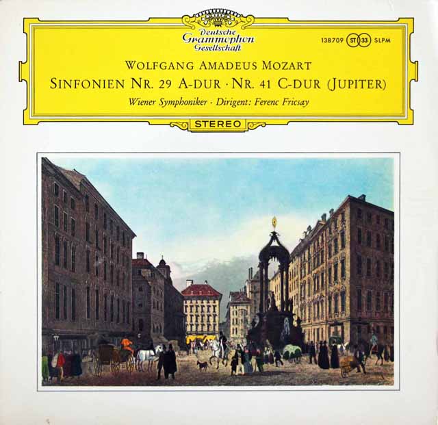 【独最初期盤】　フリッチャイのモーツァルト/交響曲第29&41番「ジュピター」 　独DGG　3146　LP レコード