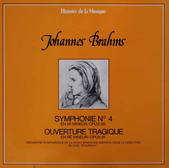 シューリヒトのブラームス/交響曲第4番＆悲劇的序曲　仏Histoire de la Musique　3146　LP レコード