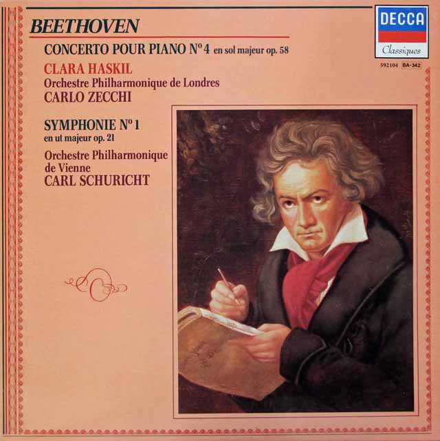 ハスキルのベートーヴェン/ピアノ協奏曲第4番ほか　仏DECCA　3505　LP レコード
