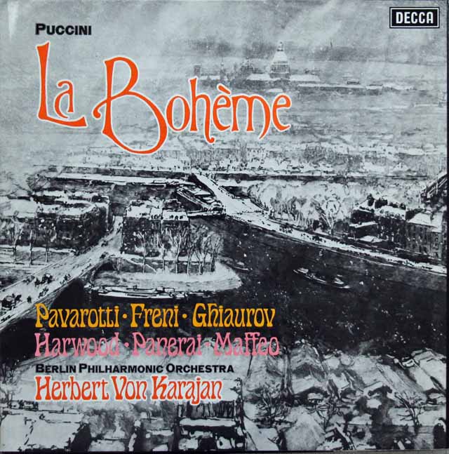 【オリジナル盤】　カラヤンのプッチーニ/「ラ・ボエーム」全曲　英DECCA　3146　LP レコード