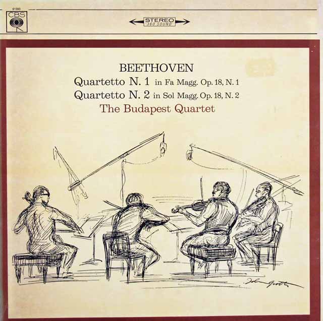 ブダペスト弦楽四重奏団のベートーヴェン/弦楽四重奏曲第1～6番　伊CBS　3147　LP レコード