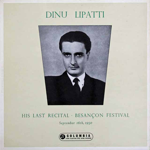 リパッティの「ブザンソン音楽祭における最後の演奏会」　英EMI　3147　LP レコード