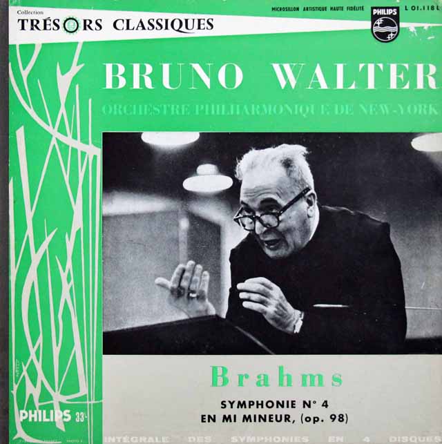 ワルターのブラームス/交響曲第4番　仏PHILIPS　3201　LP レコード