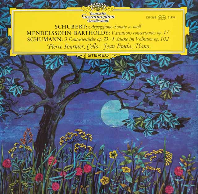 フルニエのシューベルト/アルペジョーネソナタほか　独DGG　3201　LP レコード