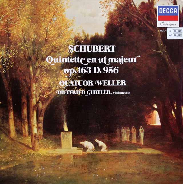 ウェラー四重奏団のシューベルト/弦楽五重奏曲ハ長調ほか　仏DECCA　3201　LP レコード