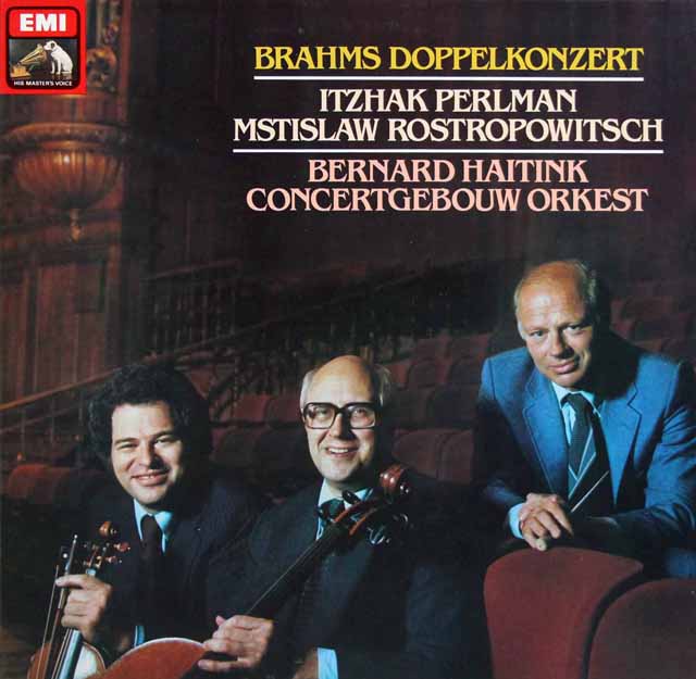 パールマン、ロストロポーヴィチ、ハイティンクのブラームス/二重協奏曲　独EMI　3712　LP レコード