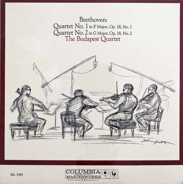 【未開封】　ブダペスト弦楽四重奏団のベートーヴェン/弦楽四重奏曲第1&2番　米CBS　3201　LP レコード