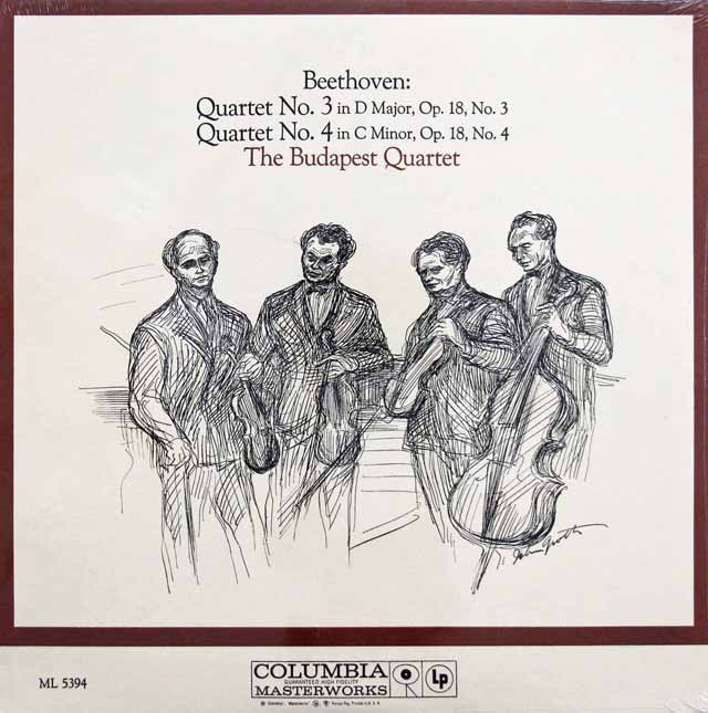 【未開封】　ブダペスト弦楽四重奏団のベートーヴェン/弦楽四重奏曲第3&4番　米CBS　3201　LP レコード