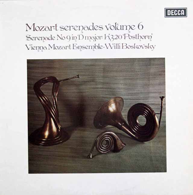 【オリジナル盤】　ボスコフスキーのモーツァルト/セレナーデ第9番「ポストホルン」ほか（セレナーデ集第6巻）　英DECCA　3202　LP レコード