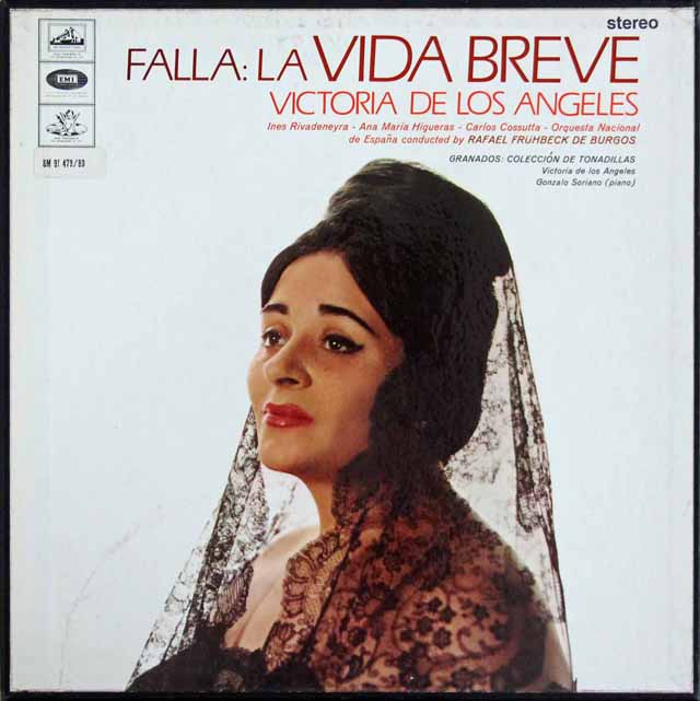 【オリジナル盤】　アンヘレス&ブルゴスのファリャ/「はかなき人生」ほか　英EMI　3203　LP レコード